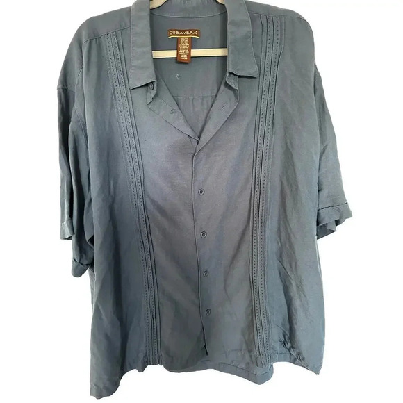 Cubavera Gray Button Down Collared Shirt Size 3X linen - Picture 1 of 5